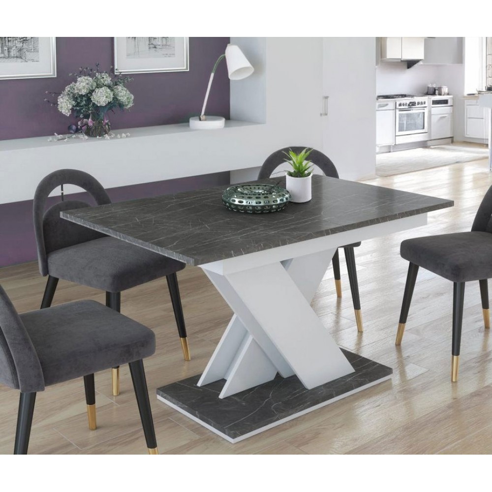 Επεκτεινόμενο τραπέζι Elara-Gkri skouro - Leuko