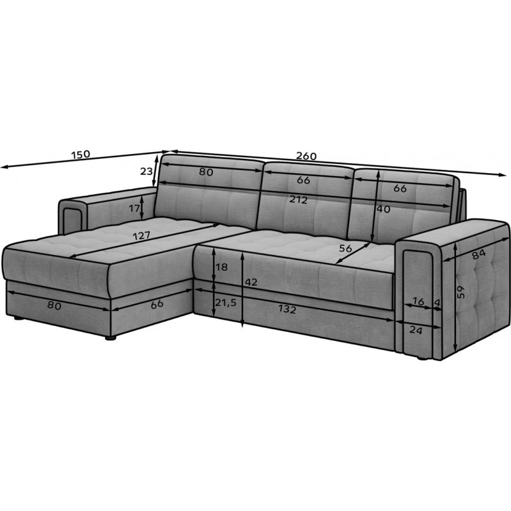 Γωνιακός καναπές Blenvi-Leuko