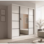 Ντουλάπα Kalli 200 συρόμενη-Leuko-Mauro 200x61x215