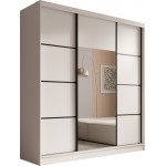 Ντουλάπα Kalli 200 συρόμενη-Leuko-Mauro 200x61x215
