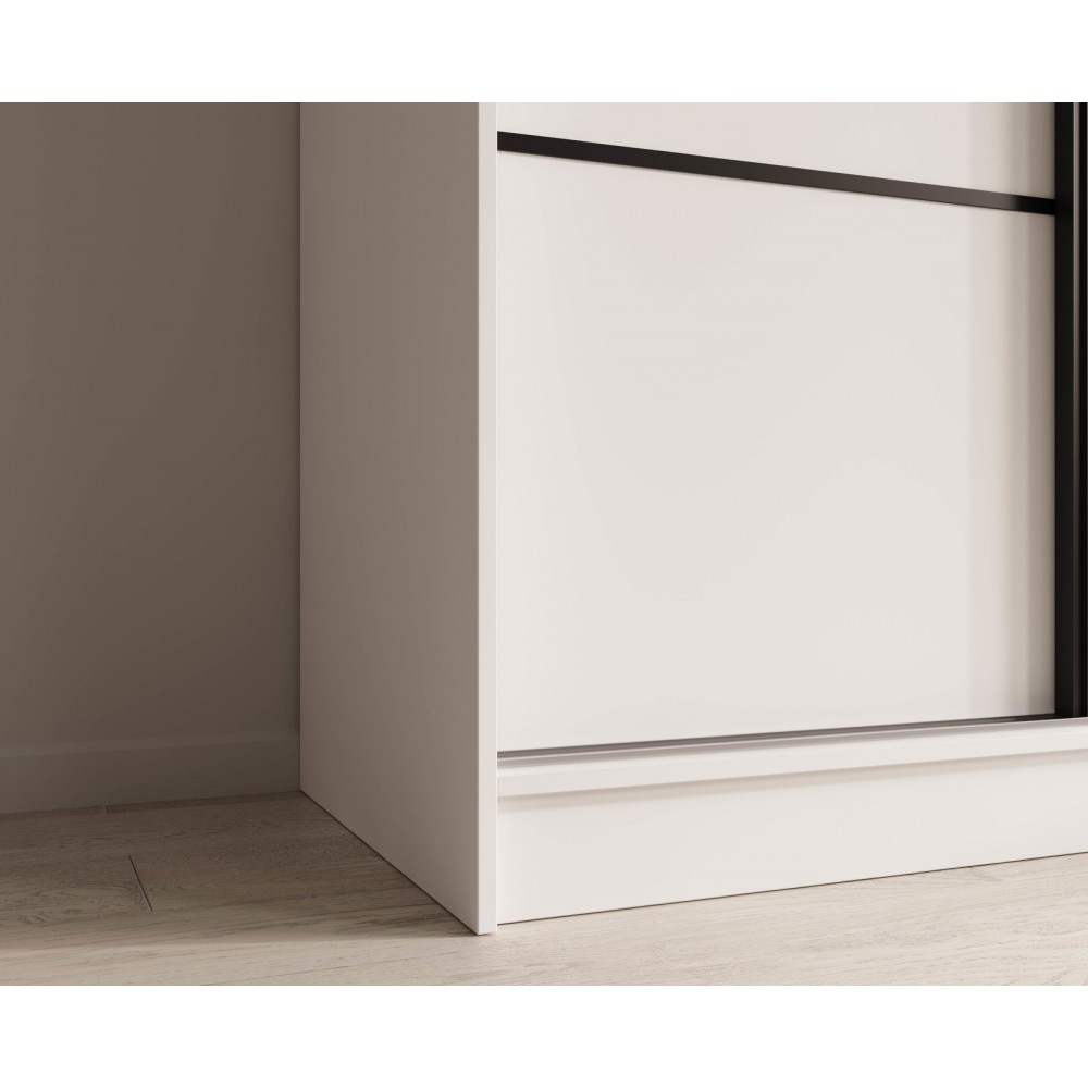 Ντουλάπα Kalli 200 συρόμενη-Leuko-Mauro 200x61x215