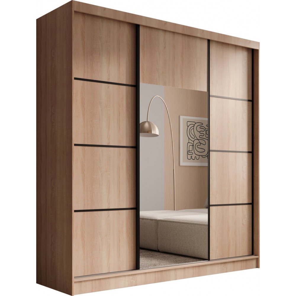 Ντουλάπα Kalli 200 συρόμενη-Sonoma - Mauro 200x61x215