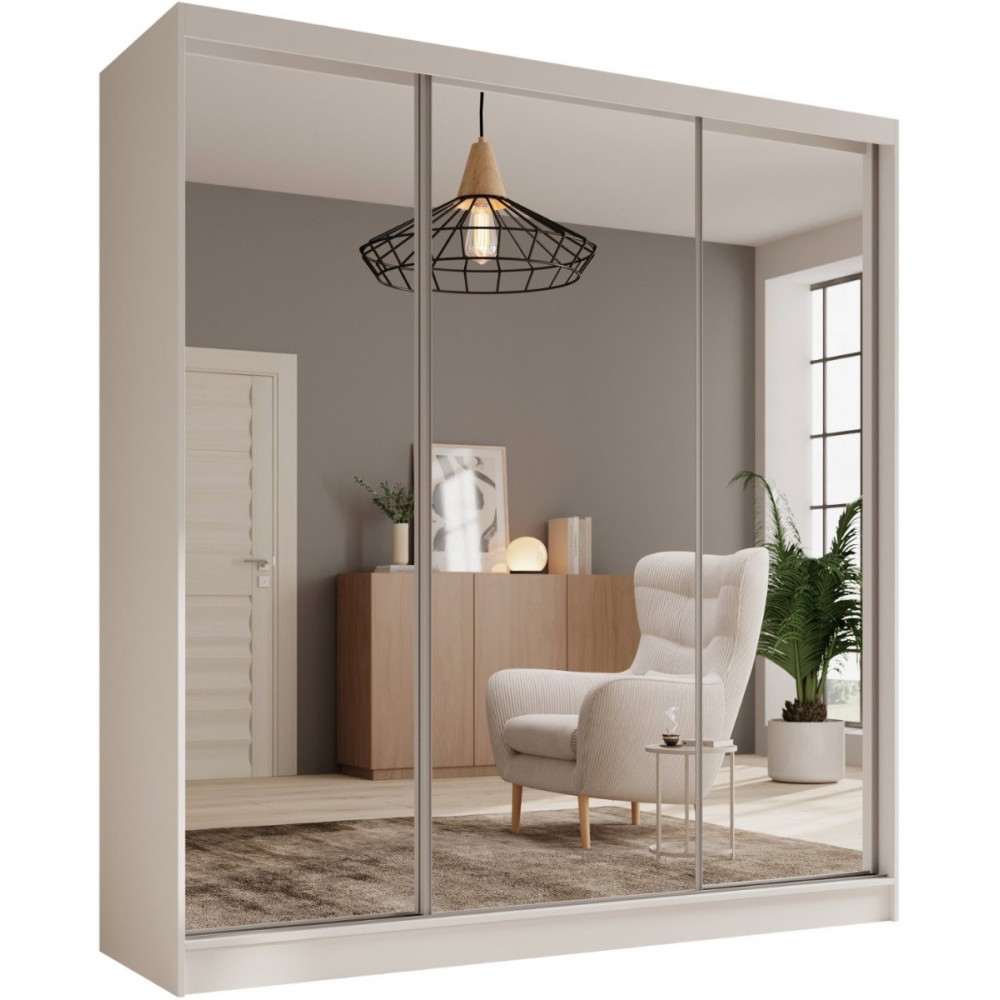 Ντουλάπα Medeo 200 συρόμενη-Leuko 200x61x215