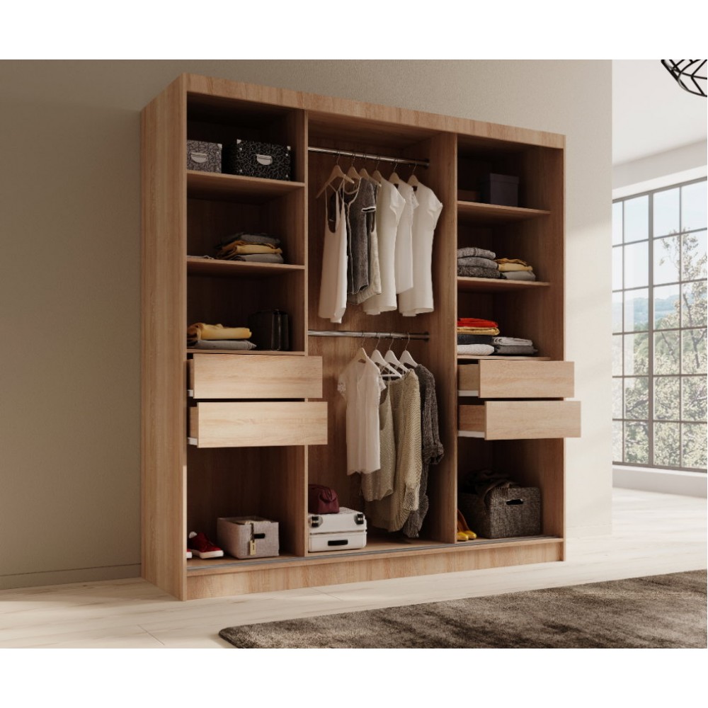Ντουλάπα Medeo 200 συρόμενη-Sonoma 200x61x215