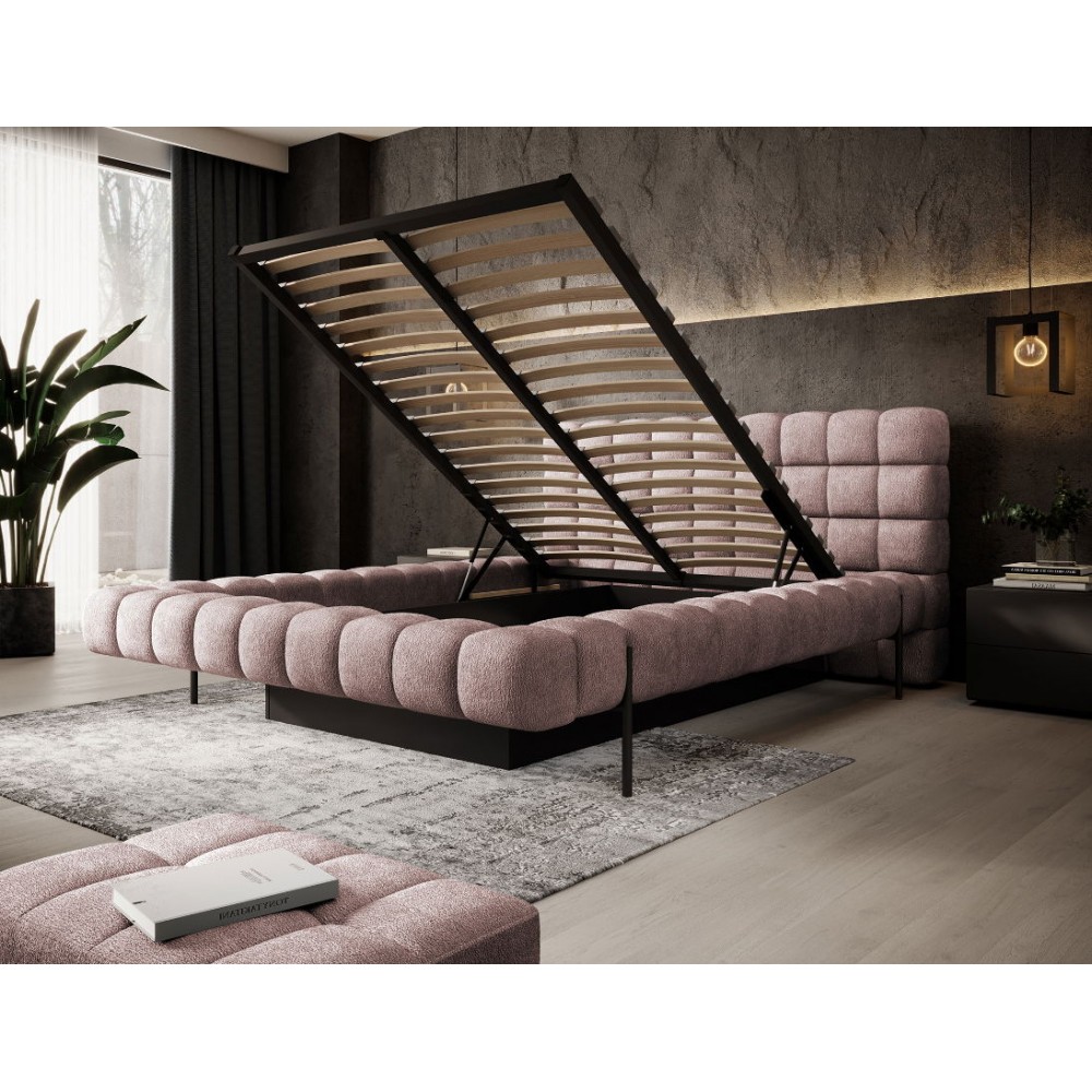 Επενδυμένο κρεβάτι Cloud-Roz-160 x 200