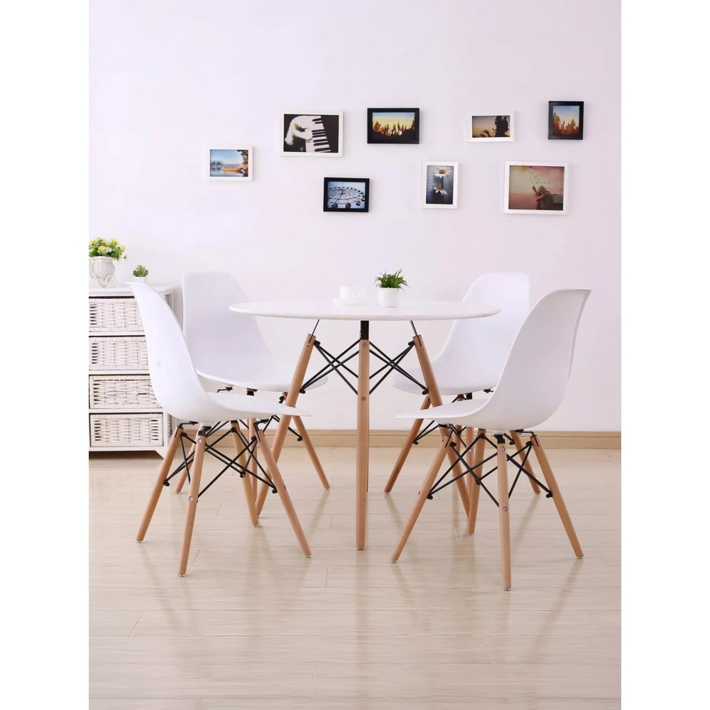 Τραπέζι Fiorino Round-Leuko 80x80x74