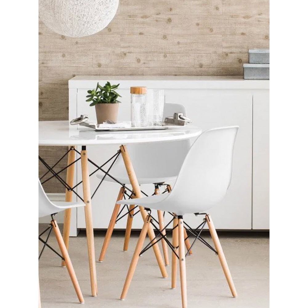 Τραπέζι Fiorino Round-Leuko 80x80x74