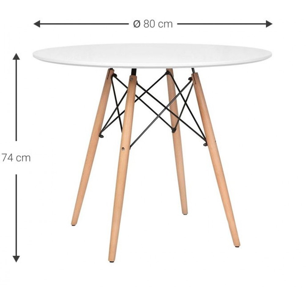 Τραπέζι Fiorino Round 80x80x74