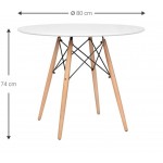 Τραπέζι Fiorino Round 80x80x74