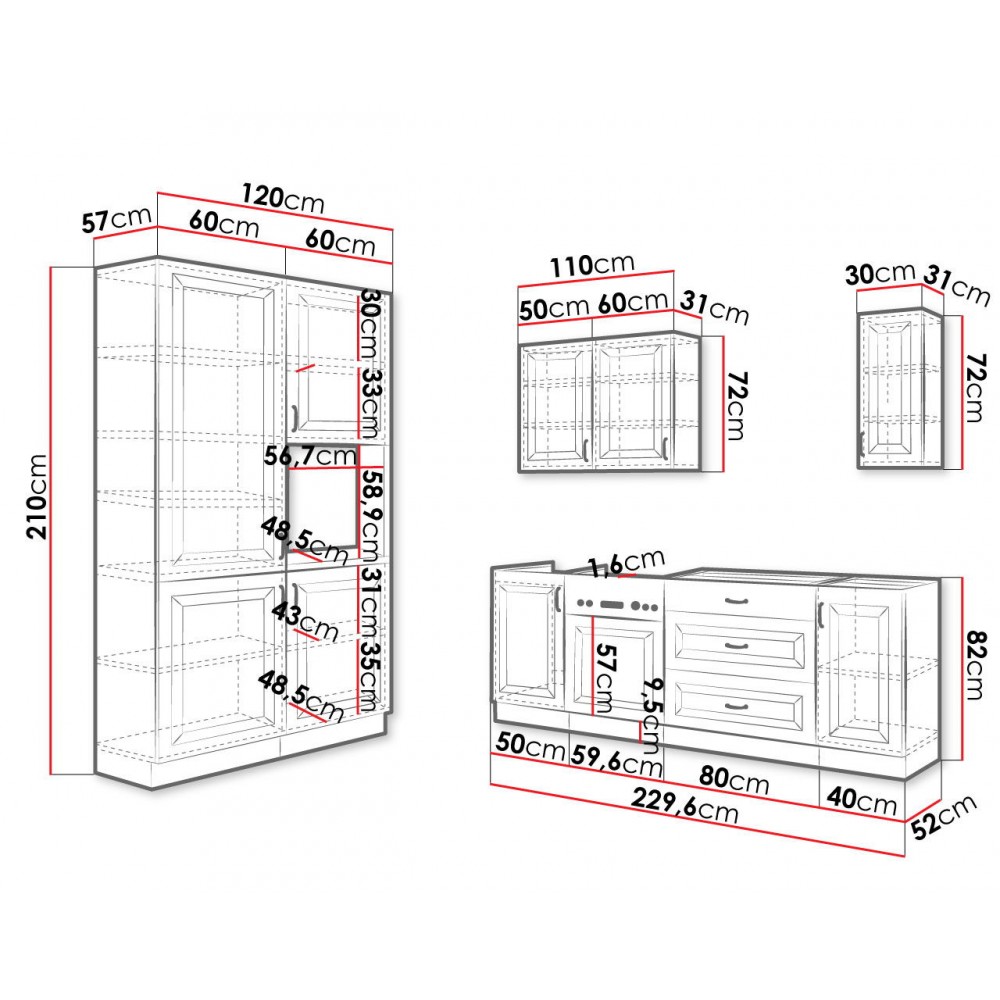 Σύνθεση κουζίνας Retroline III-Gkri-Fusiko