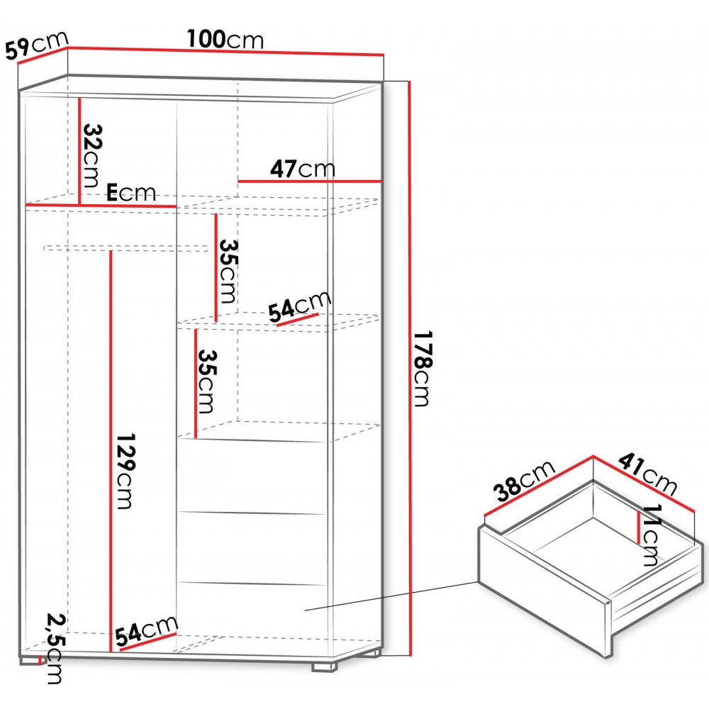 Γκαρνταρόμπα Gesita 2D3S-Mpez