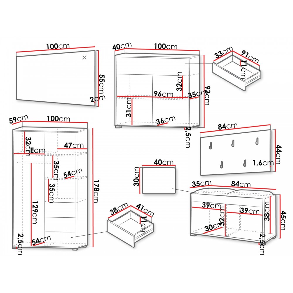 Έπιπλο υποδοχής Gesita V-Leuko-Gkri skouro