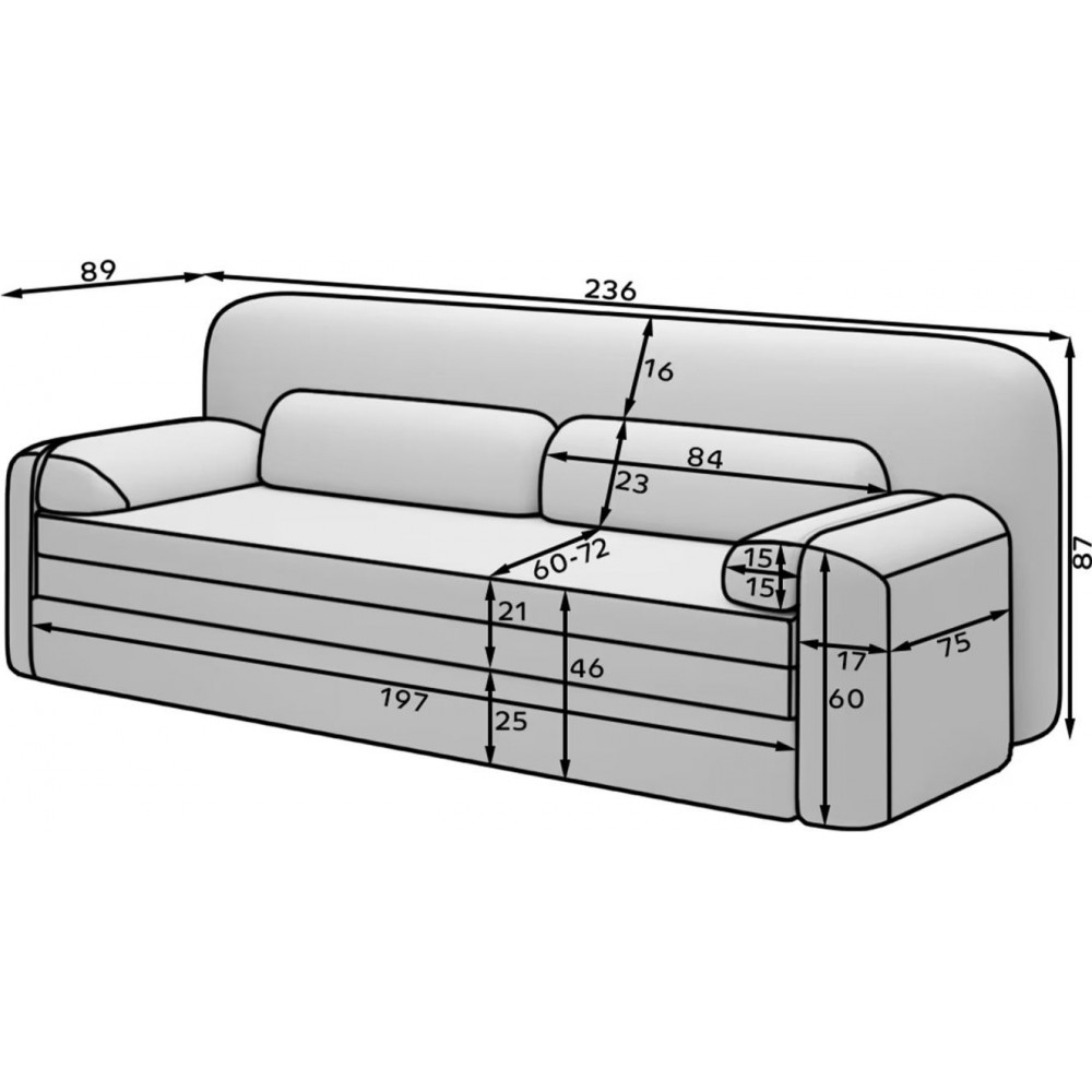 Καναπές - κρεβάτι Solis-Gkri-Mpez