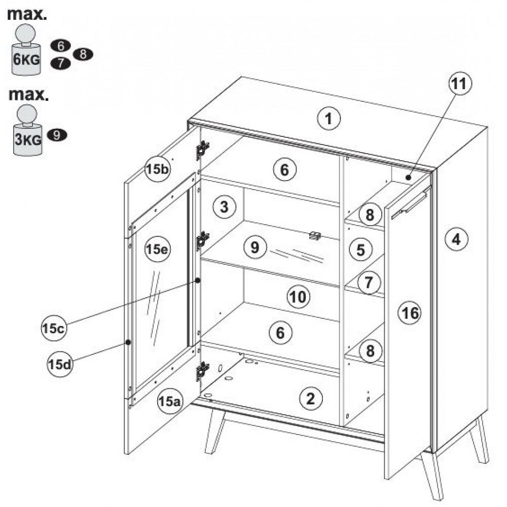 Βιτρίνα Chervil 2D short