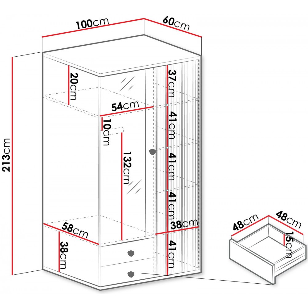Ντουλάπα Cali δίφυλλη