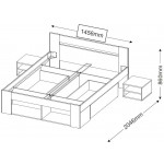 Κρεβάτι Corina με δύο κομοδίνα-140 x 200