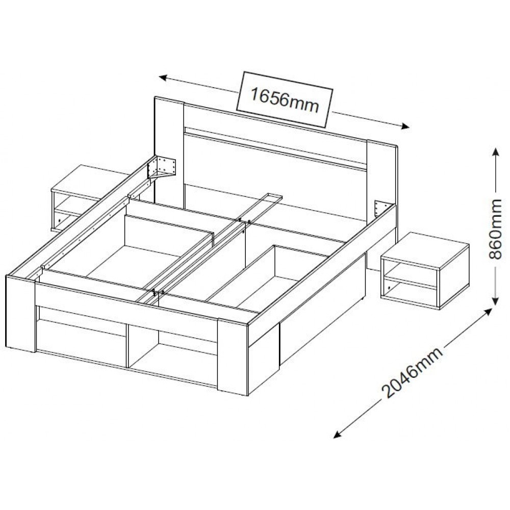 Κρεβάτι Corina με δύο κομοδίνα-160 x 200