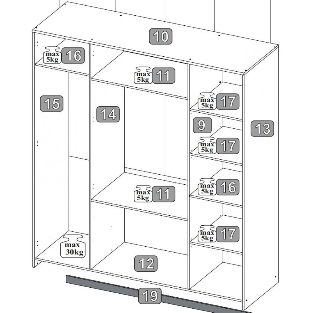 Ντουλάπα Corina τετράφυλλη