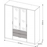 Ντουλάπα Corina τετράφυλλη