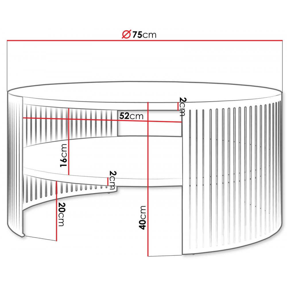 Τραπεζάκι σαλονιού Fikoli Ember-Mauro