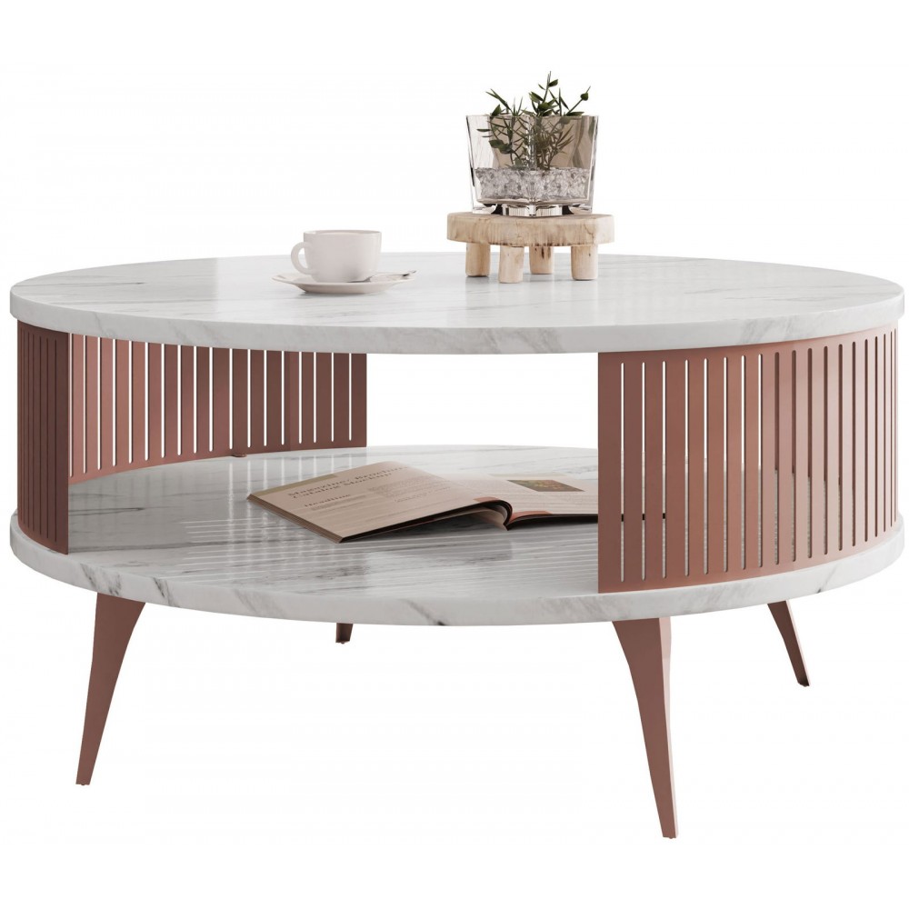 Τραπεζάκι σαλονιού Roenni Ember-Leuko Marmaro