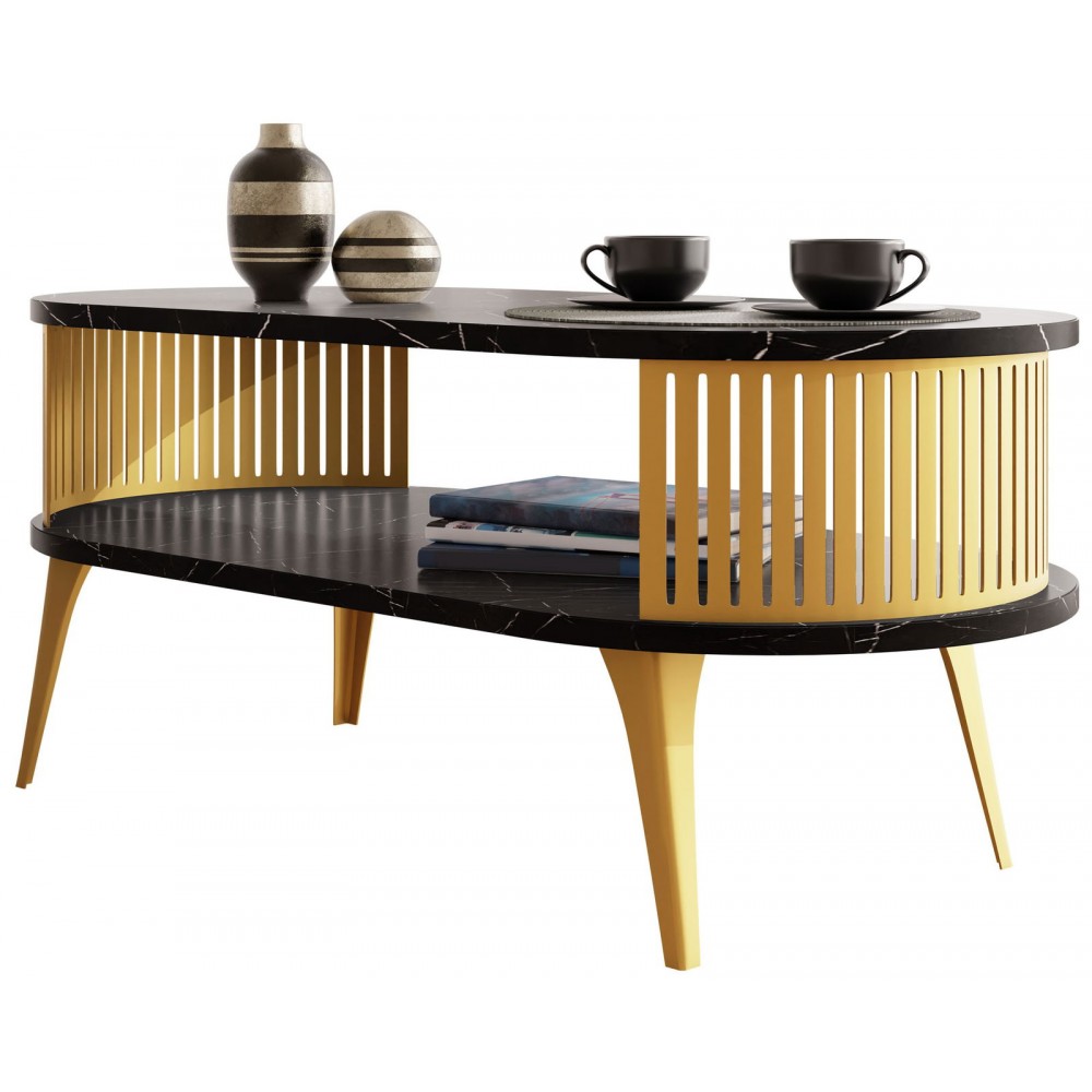 Τραπεζάκι σαλονιού Roenni Gold-Mauro Marmaro