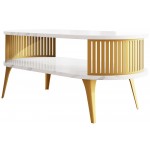 Τραπεζάκι σαλονιού Roenni Gold-Leuko Marmaro