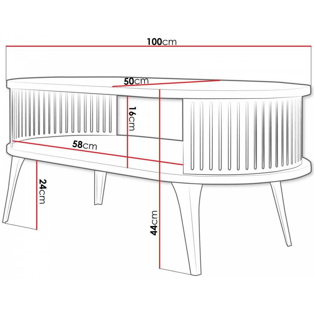 Τραπεζάκι σαλονιού Roenni ΙΙ-Leuko Marmaro