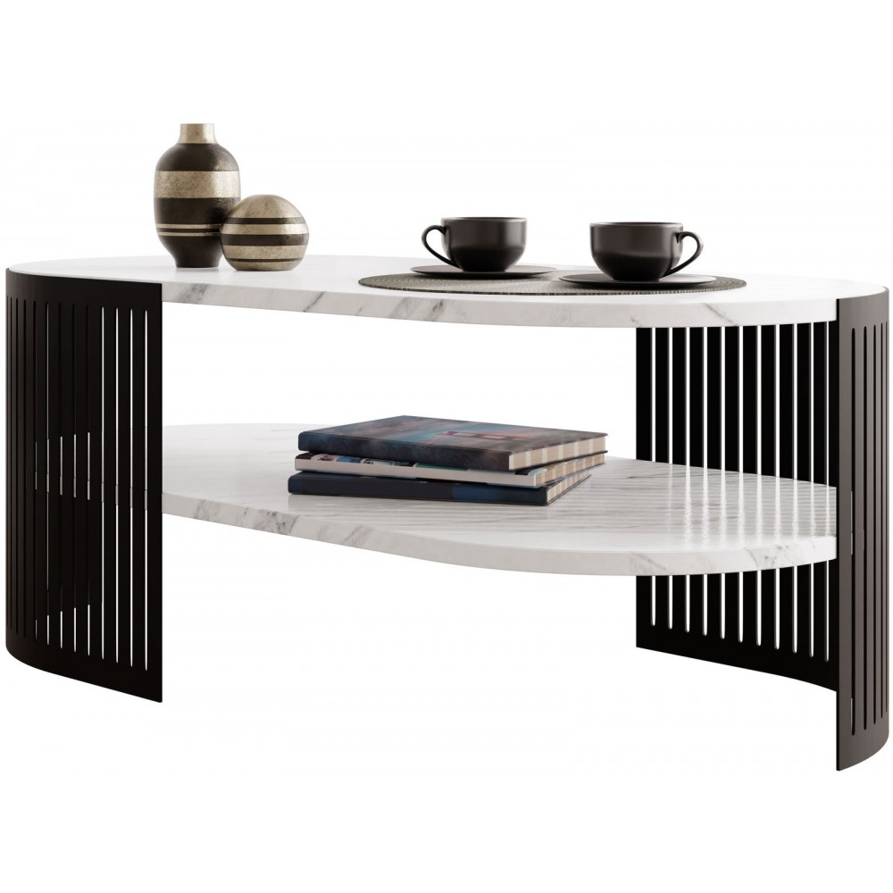 Τραπεζάκι σαλονιού Fikoli II-Leuko Marmaro