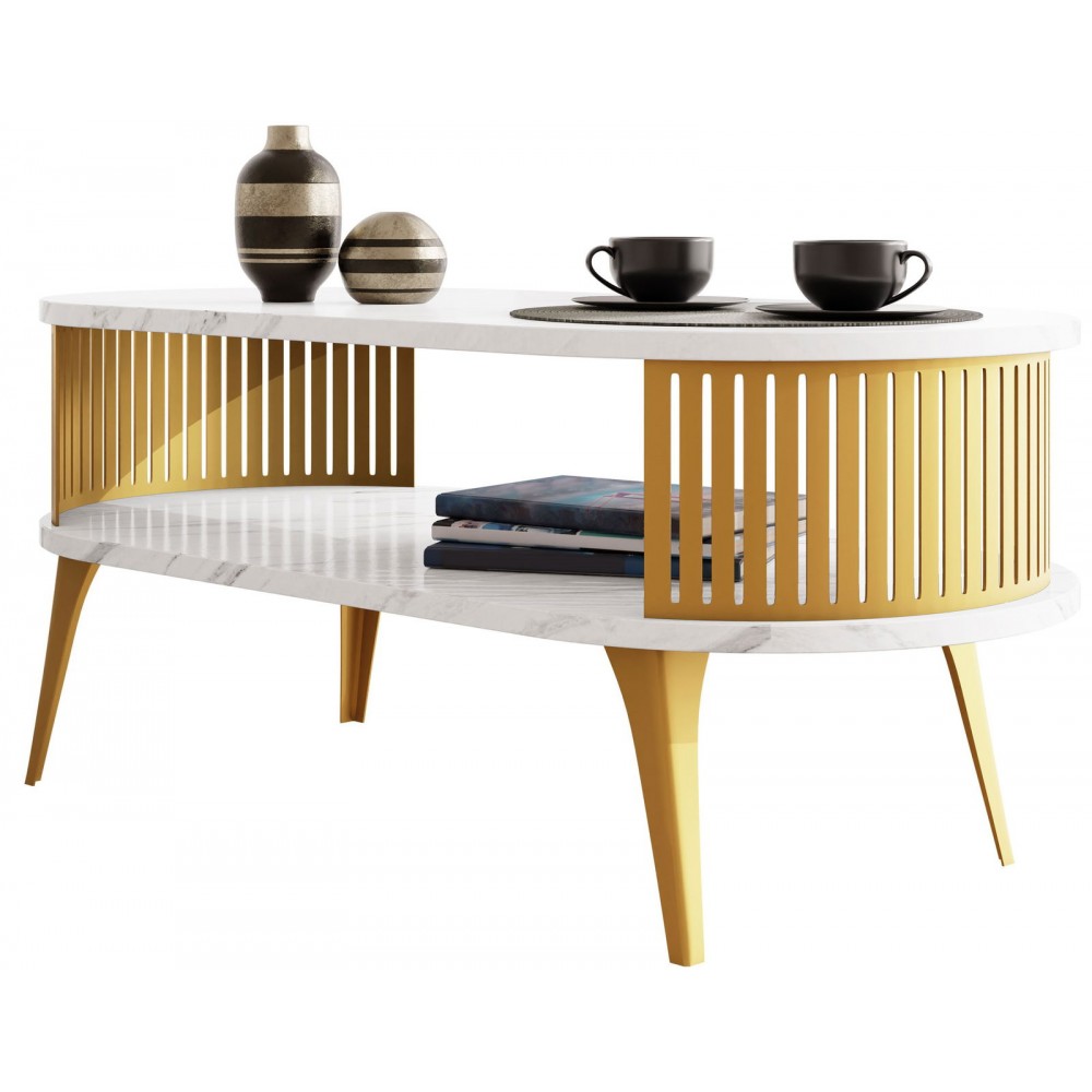 Τραπεζάκι σαλονιού Fikoli GD II-Leuko Marmaro