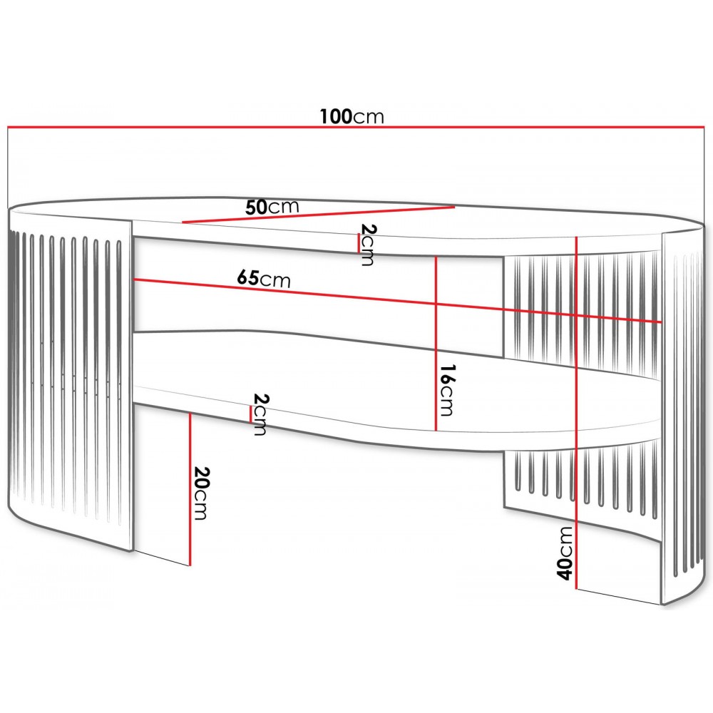 Τραπεζάκι σαλονιού Fikoli Ember II-Leuko