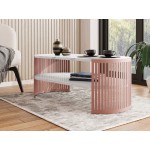 Τραπεζάκι σαλονιού Fikoli Ember I-Leuko Marmaro