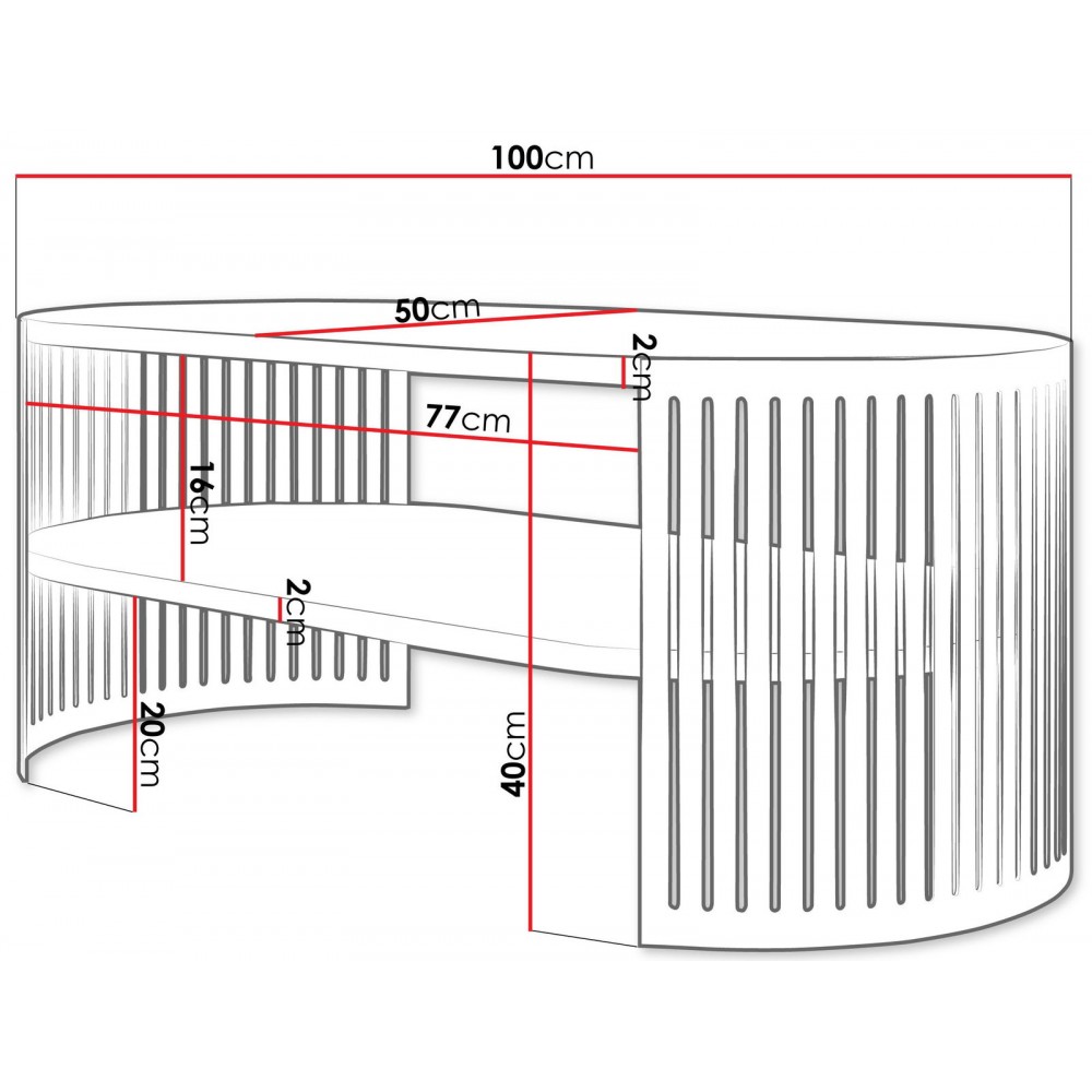 Τραπεζάκι σαλονιού Fikoli Ember I-Leuko Marmaro