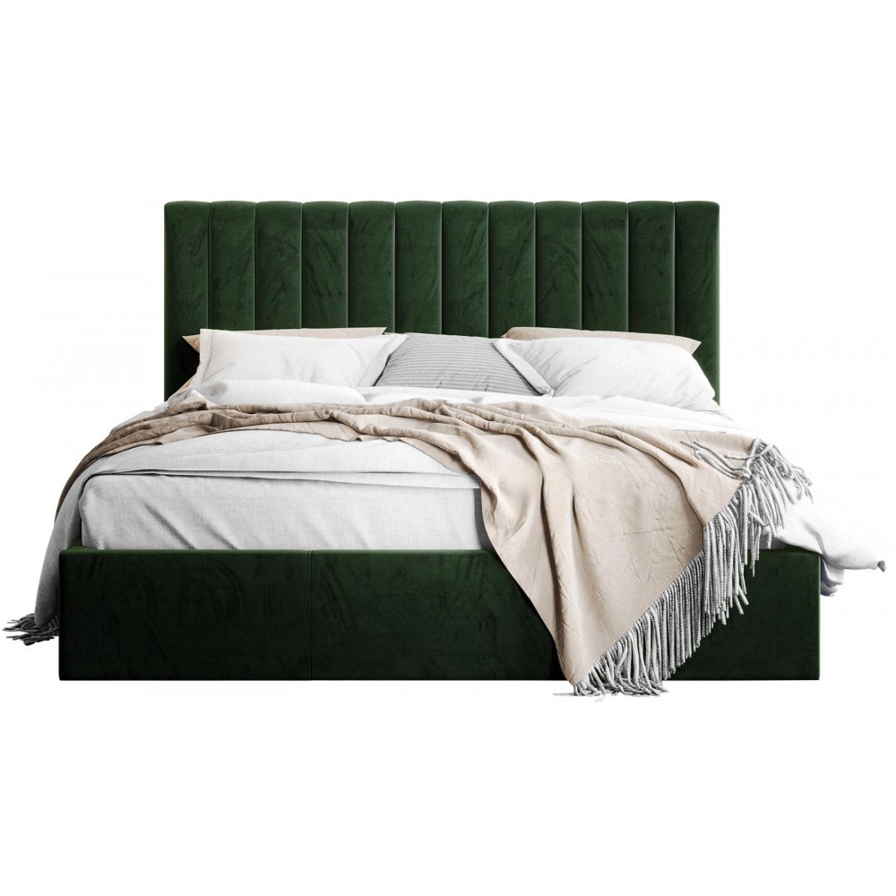 Επενδυμένο κρεβάτι Cosmos-Prasino-200 x 200