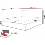 Επενδυμένο κρεβάτι Swift-Gkri-200 x 200