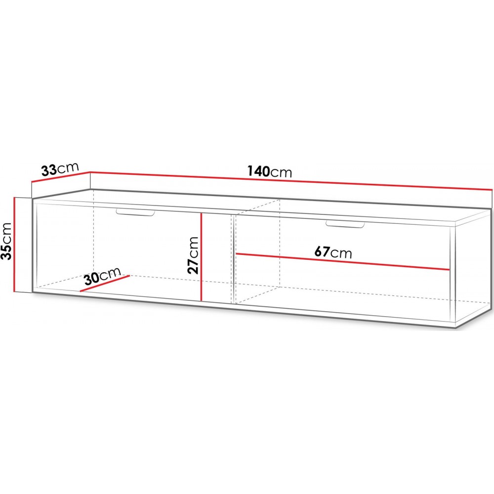 Έπιπλο τηλεόρασης Queen-Mauro-Μήκος: 140 εκ.