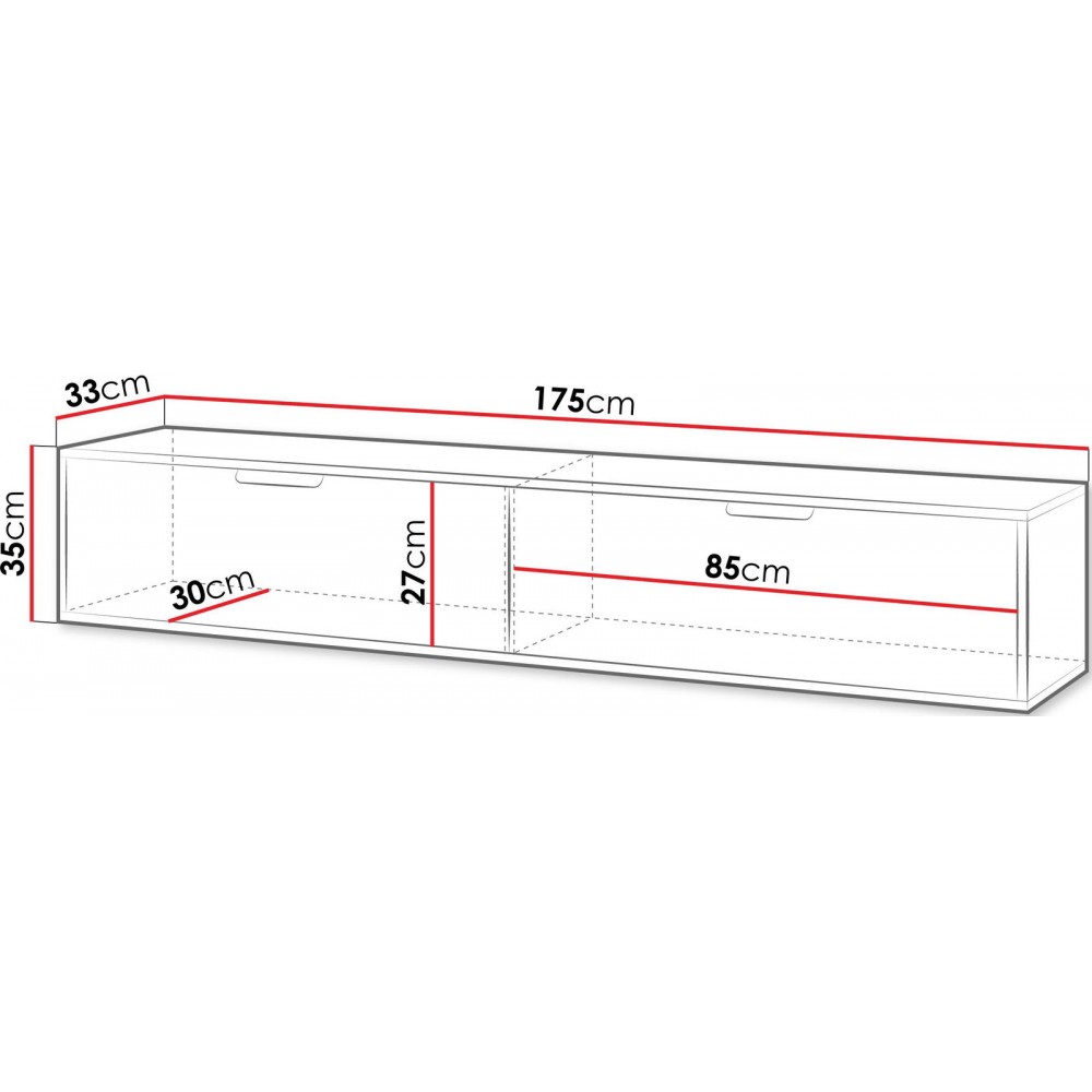 Έπιπλο τηλεόρασης Queen-Mauro-Μήκος: 175 εκ.