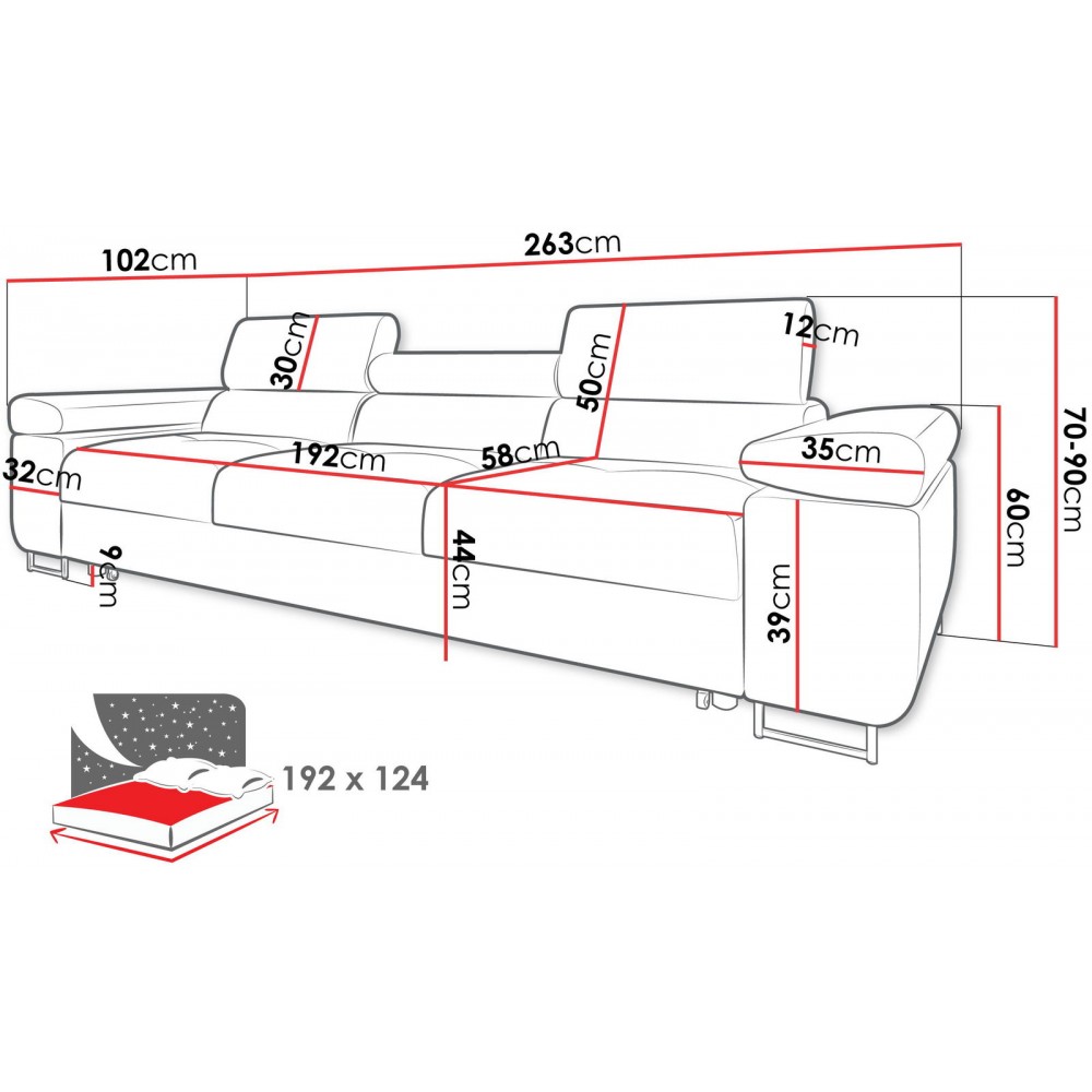 Καναπές Torezio τριθέσιος-Leuko