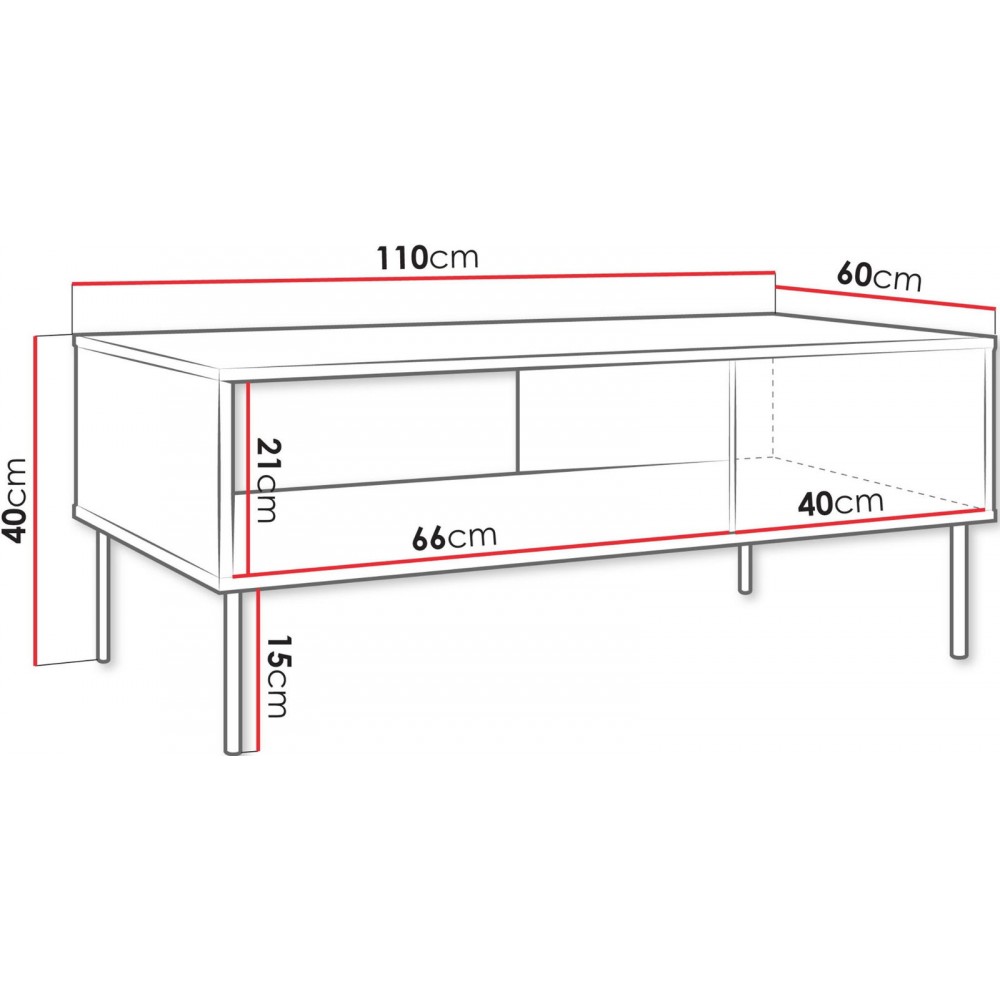 Τραπεζάκι σαλονιού Tresse-Mpez