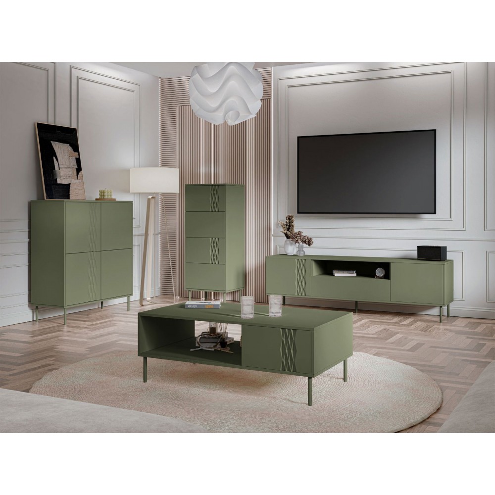 Τραπεζάκι σαλονιού Tresse-Prasino Skouro