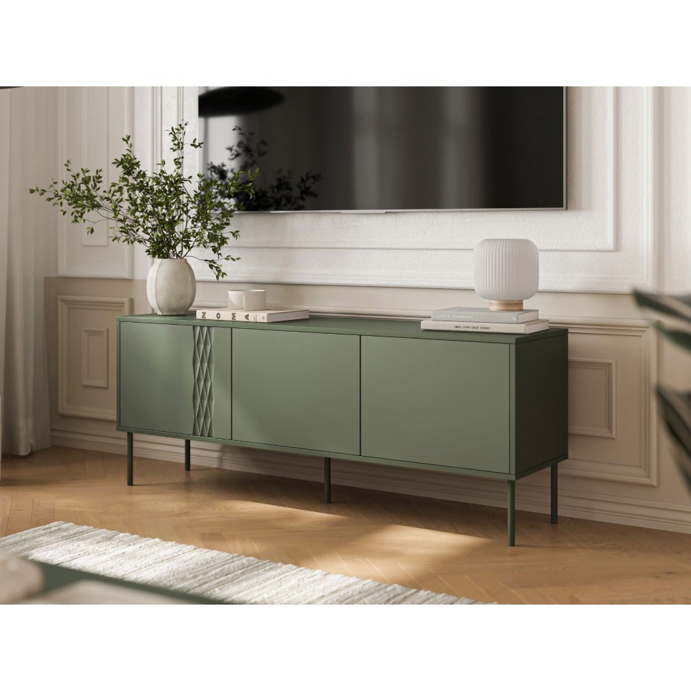 Έπιπλο τηλεόρασης Tresse 150 3D-Prasino Skouro