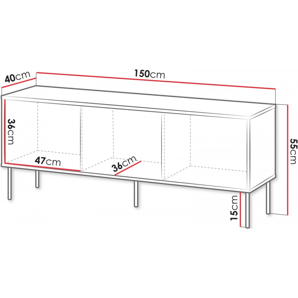 Έπιπλο τηλεόρασης Tresse 150 3D-Prasino Skouro