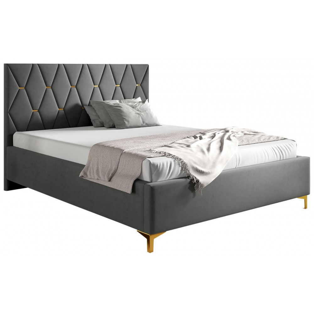 Επενδυμένο κρεβάτι Totti-Gkri Skouro-140 x 200