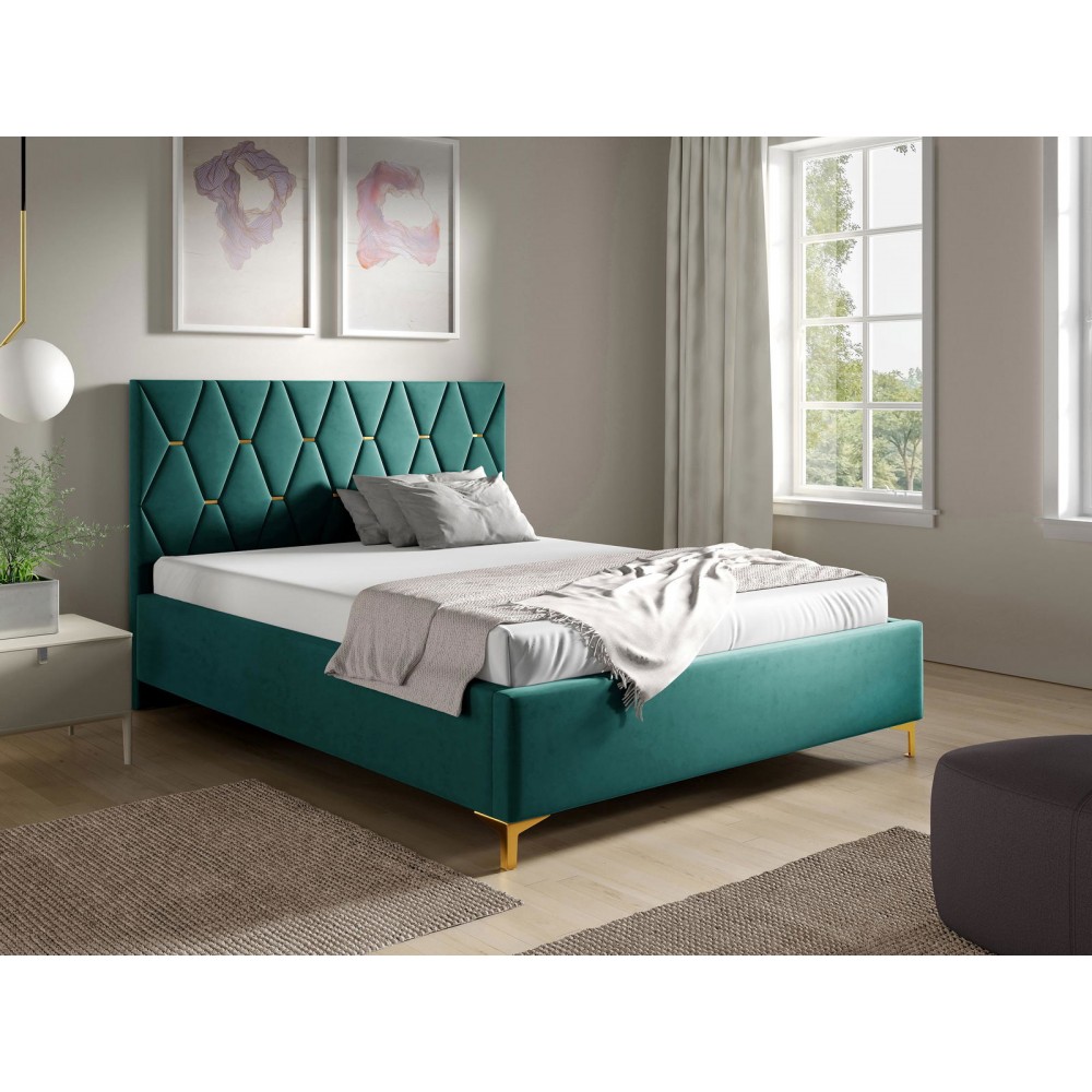 Επενδυμένο κρεβάτι Totti-Smaragdi-140 x 200
