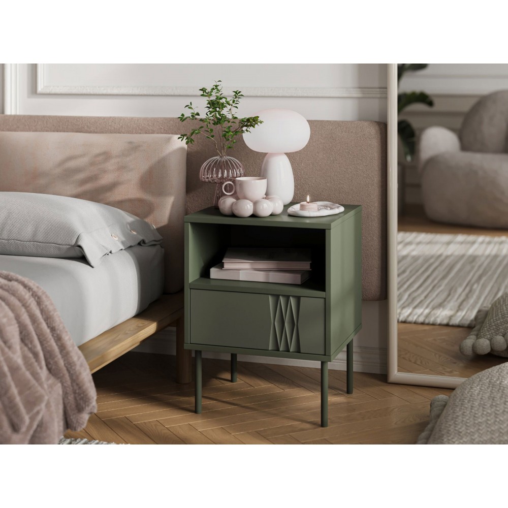 Σετ 2 κομοδίνα Tresse-Prasino Skouro