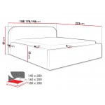 Επενδυμένο κρεβάτι Deisin-Gkri-160 x 200