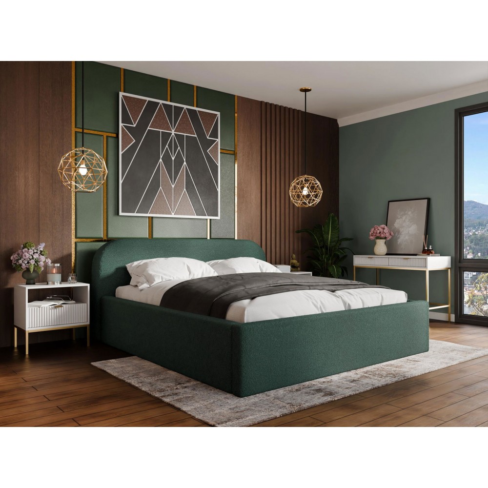 Επενδυμένο κρεβάτι Deisin-Prasino-160 x 200