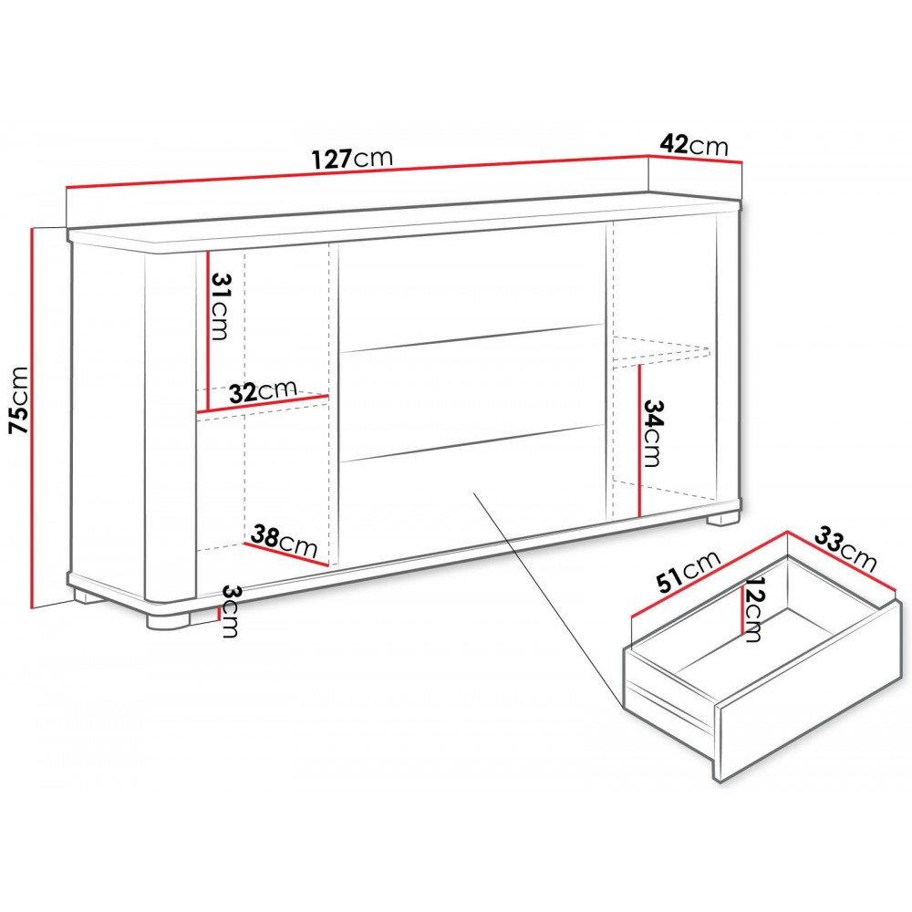Μπουφές Fill 2D 3S