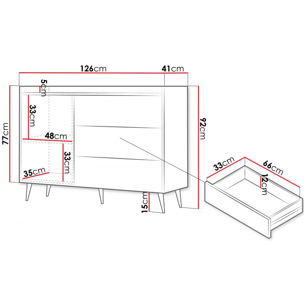 Μπουφές Ademo 1D 3S