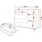 Συρταριέρα Yuki 1D 3S 120x40x93